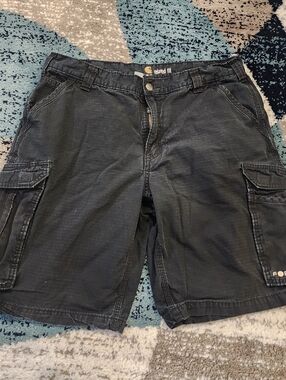 Carhartt Force Cargo Shorts Mens 36 Black RipStop Relaxed Fit 101168 001 Utility